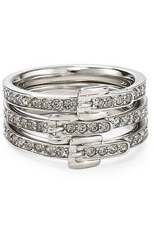 Michael Kors Pave Buckle Ring Set - Lyst