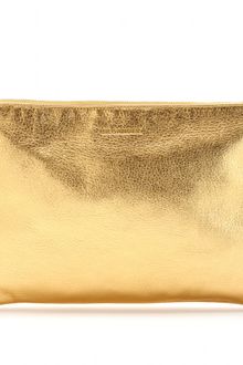 Jil Sander Metallic Leather Clutch - Lyst