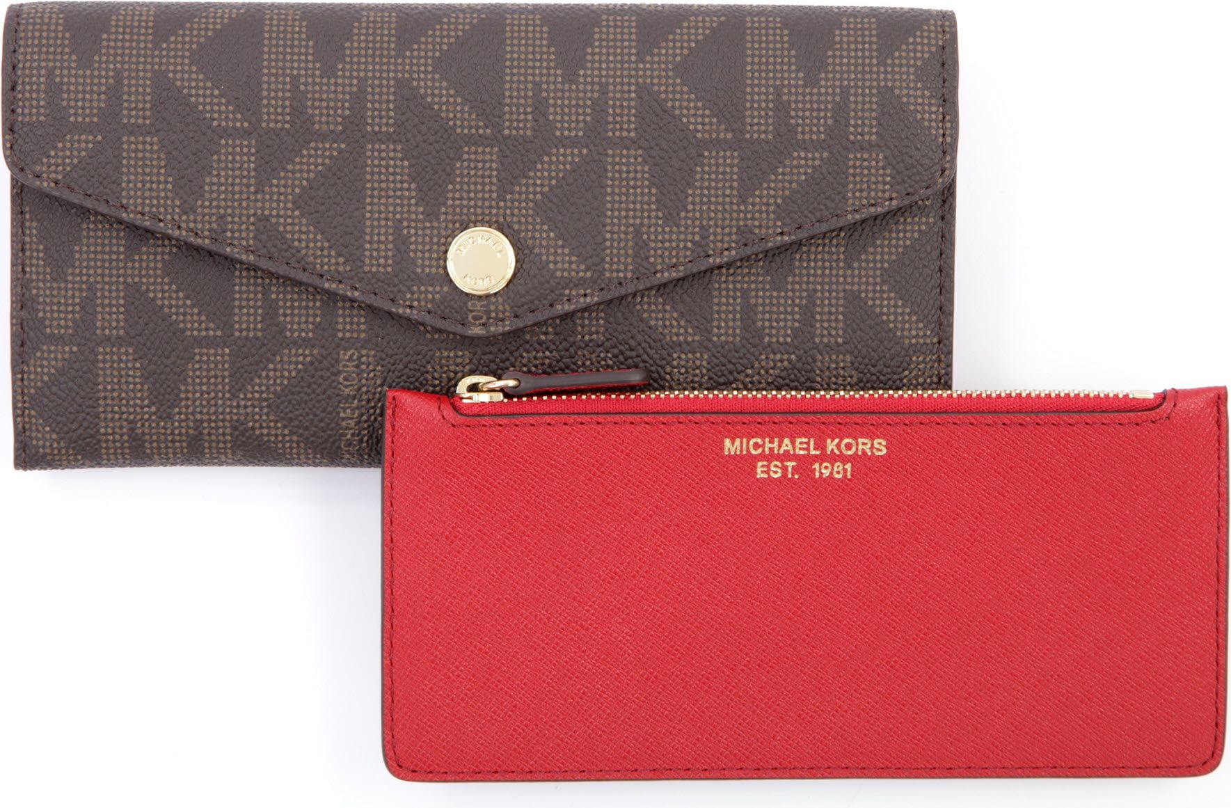 Michael Kors Logo Trifold Wallet in Brown Lyst