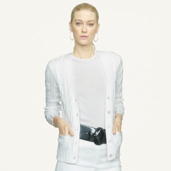 Ralph Lauren Black Label Cableknit Easy Cardigan - Lyst