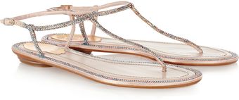 Rene Caovilla Swarovski Crystalembellished Leather Sandals - Lyst
