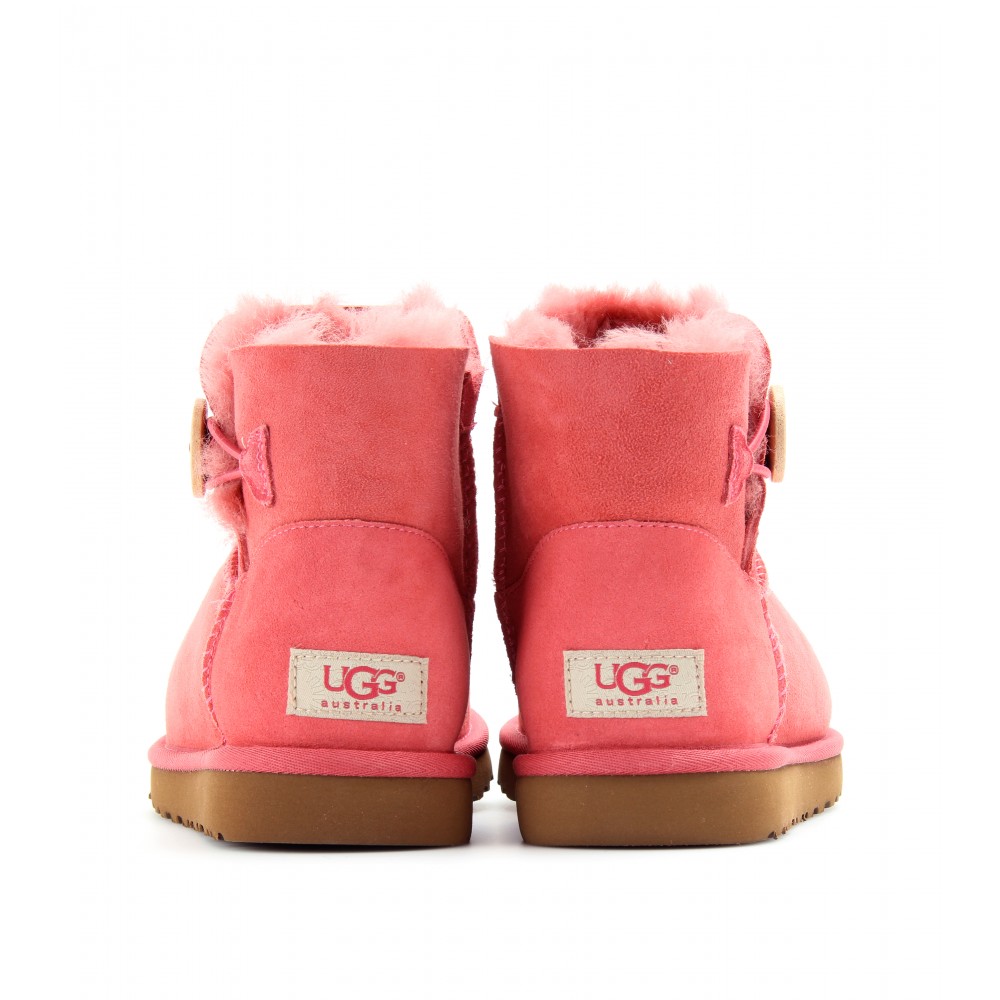 Shoeniverse: UGG Tea Rose Pink Mini Bailey Button Shearling Lined Shoe Boots