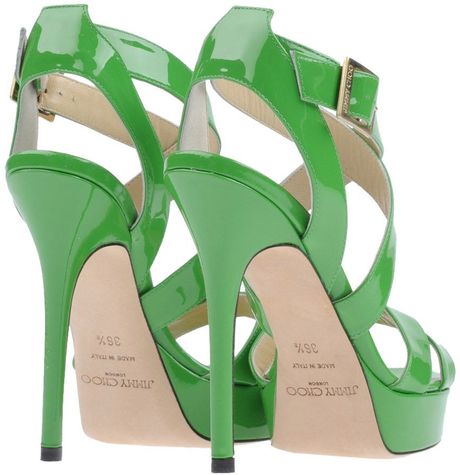 Jimmy Choo Platform Sandals in Green | Lyst