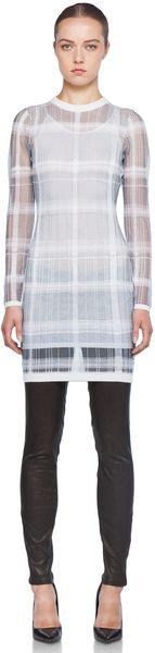 Alexander Wang Trompe Loeil Plaid Dress with Slip in Ink - Lyst
