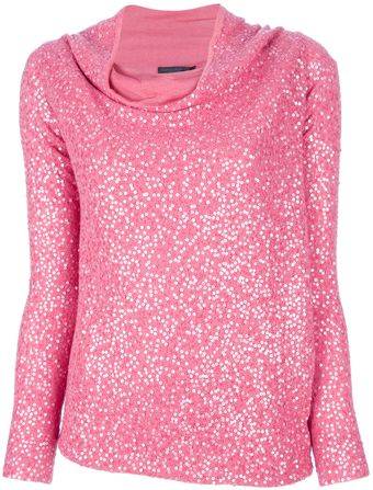 Donna Karan New York Sequined Sweater - Lyst