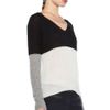 Enza Costa Cashmere Colorblock V Neck Sweater in Black Grey Bleach in Black - Lyst