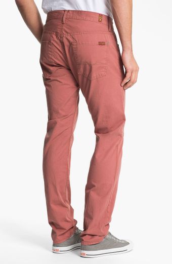 7 For All Mankind The Straight Straight Leg Jeans Carnelian Red - Lyst