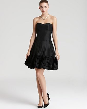 Basix Strapless Dress Floral Applique - Lyst