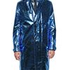 Burberry Prorsum Metallic Paper Silk Oversize Trench Coat in Blue for Men - Lyst