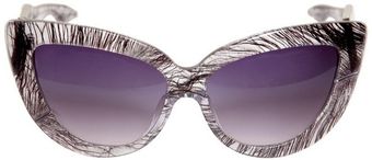 Charlotte Olympia Cat Eye Feather Print Acetate Sunglasses - Lyst