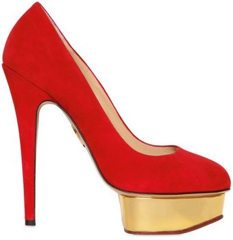 Charlotte Olympia 150mm Dolly Suede Pumps - Lyst