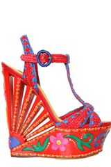 Dolce & Gabbana Woven Raffia Wedges