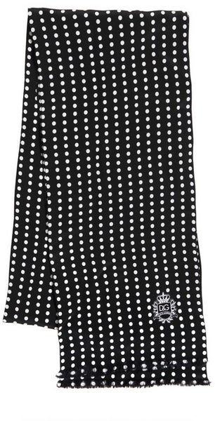 Dolce & Gabbana Polka Dot Silk Georgette Scarf - Lyst