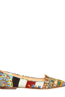 Dolce & Gabbana 10mm Printed Poplin Loafers - Lyst