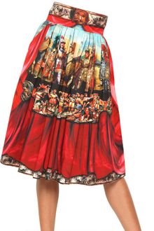 Dolce & Gabbana Puppets Printed Cotton Poplin Skirt - Lyst