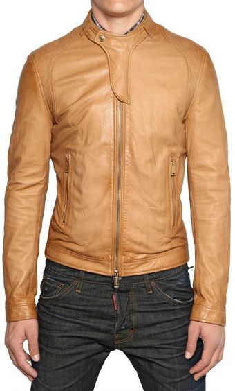 DSquared2 Soft Nappa Biker Leather Jacket - Lyst
