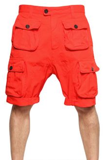 DSquared2 Dyed Military Cargo Cotton Canvas Shorts - Lyst