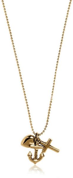 DSquared2 Anchor and Heart Brass Necklace - Lyst