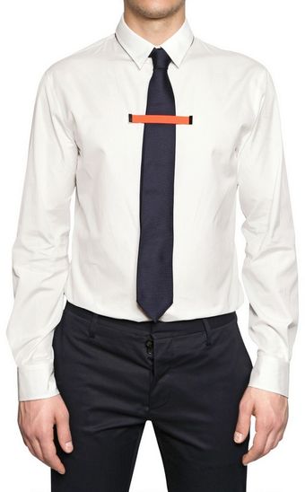 DSquared2 Neon Orange Tie Clip Cotton Poplin Shirt - Lyst