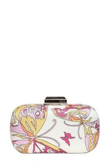 Emilio Pucci Evening Papillion Print Satin Clutch - Lyst