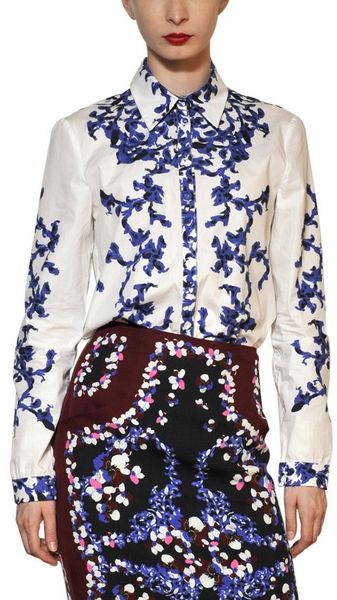 Erdem Printed Cotton Poplin Shirt - Lyst