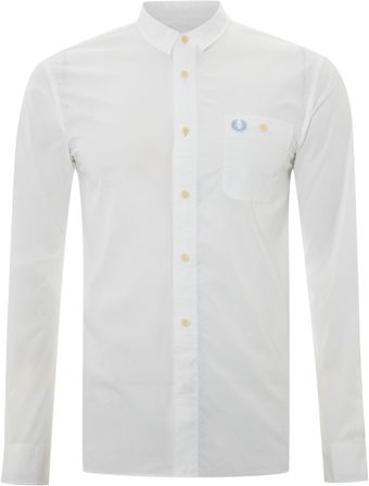 Fred Perry Long Sleeved Placket Detailed End On End Shirt - Lyst