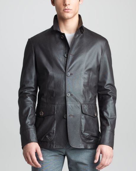 Armani PU leather zipper jacket women s slim jacket for sale