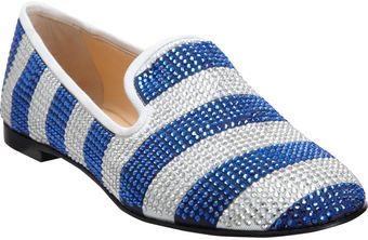 Giuseppe Zanotti Rhinestone Striped Slipper - Lyst
