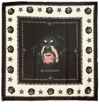 Givenchy Rottweiler Print Silk Modal Scarf - Lyst