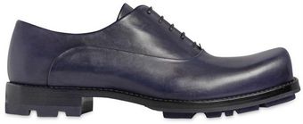 Jil Sander Leather Square Toe Oxford Laceup Shoes - Lyst