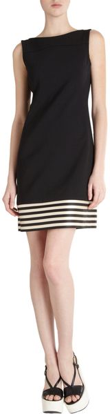 Jil Sander Navy Striped Hem Shift Dress - Lyst