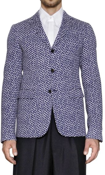 Jil Sander Hexagon Print Cotton Gabardine Jacket - Lyst