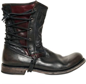 John Varvatos 20mm Lace Up Leather Pirate Boots - Lyst