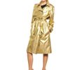 Lanvin Washed Laminated Cotton Canvas Trench in Gold - Lyst