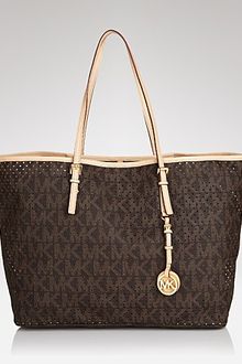 Michael Kors Michael Tote Mk Perforated Signature - Lyst