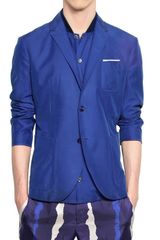 Neil Barrett Modal Cupro Canvas Two Button Jacket