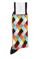 Paul Smith Pack Of 3 Harlequin Rose Cotton Socks