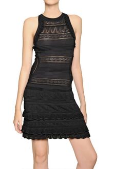 Roberto Cavalli Crochet Cotton Viscose Knit Dress - Lyst