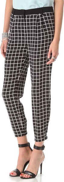 Tibi Windowpane Pleated Pants - Lyst