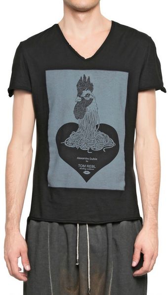 Tom Rebl Printed Jersey T-shirt - Lyst