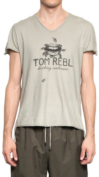 Tom Rebl Raw Cut Tom Rebl Printed Jersey T-Shirt - Lyst