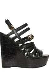 Versace 130mm Leather and Cork Wedges