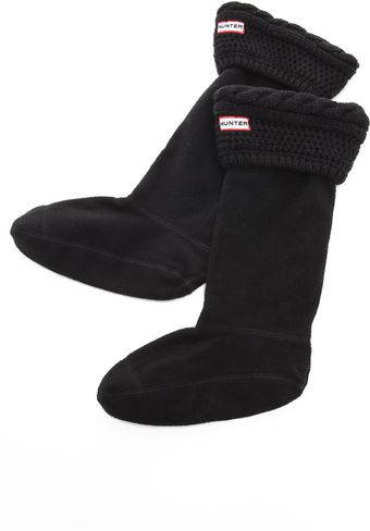 Hunter Fleece Cable Welly Socks - Lyst