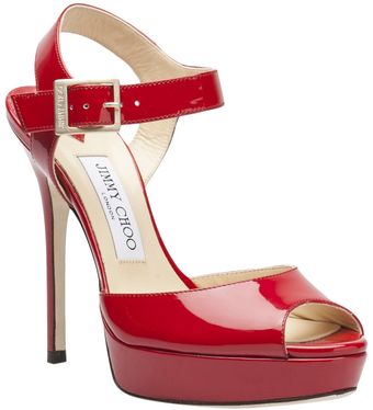 Jimmy Choo Linda Peep Toe Sandal - Lyst