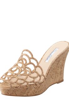 Oscar de la Renta Virma Cork Wedge Sli - Lyst