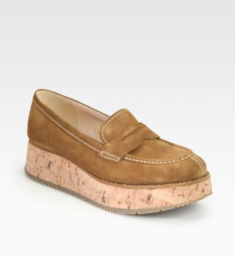 prada suede loafers womens