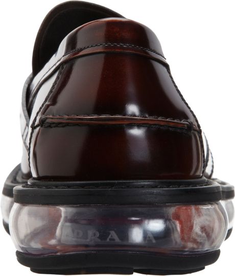 prada penny loafer brown