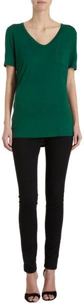 T By Alexander Wang Vneck Short Sleeve Tee - Lyst
