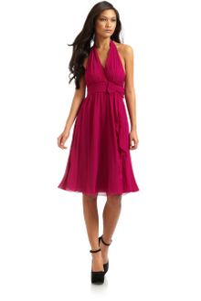 Alice + Olivia Mariska Silk Halter Dress - Lyst