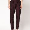 Asos Collection Asos Satin Peg Trousers with Front Pleat in Purple (burgundy) - Lyst
